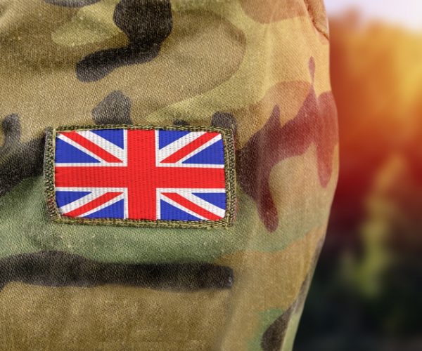 Uk,Patch,Flag,On,Soldiers,Arm